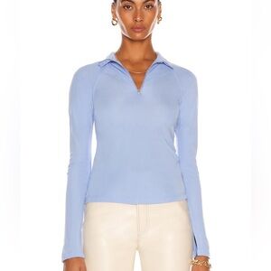 Helmut Lang Purple Periwinkle Zip Top